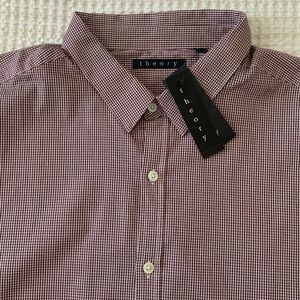 Theory Burgundy Checkered Shirt